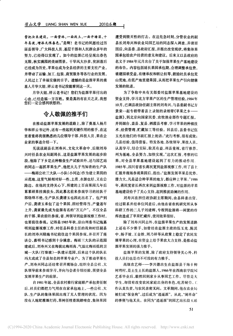 盐源苹果发展之路