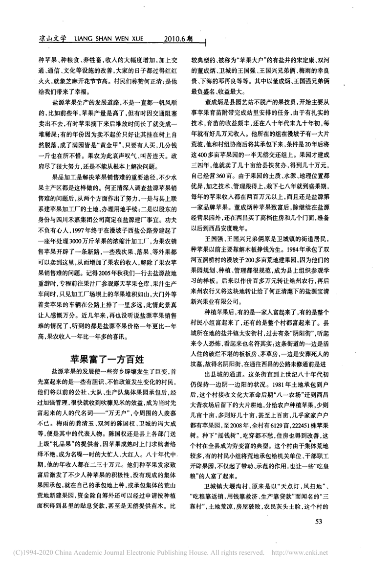 盐源苹果发展之路